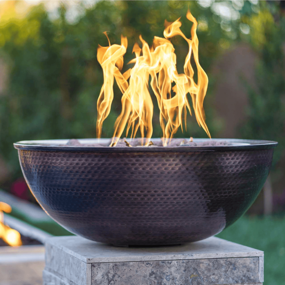 27" Sedona Hammered Copper Fire Bowl Lifestyle