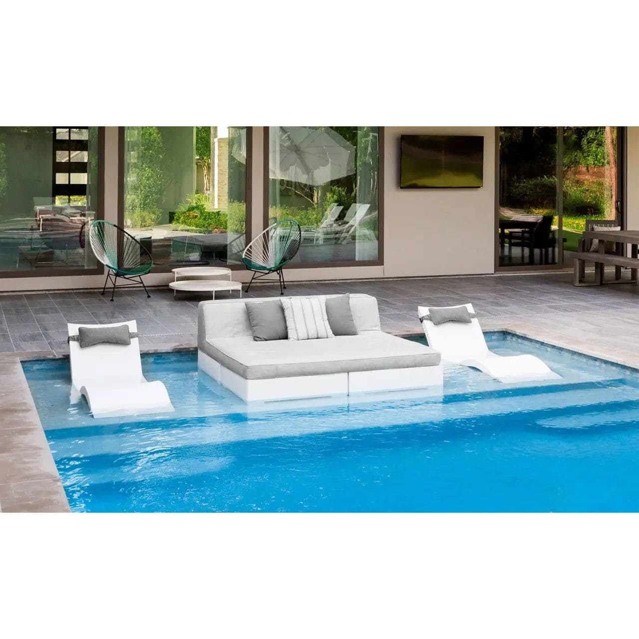 Affinity Square In-Pool Sunbed w/ Backrest Cushion - Boxhill & Co., LLC