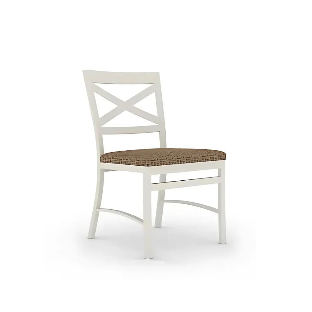 Bishop Aluminum Outdoor Stackable Side Chair Wicker Seat