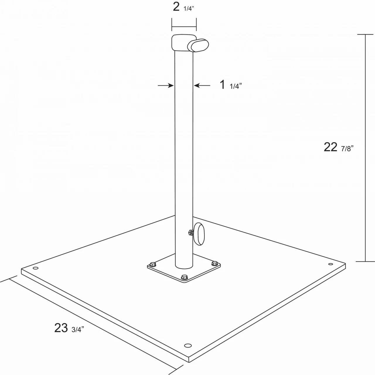 Commercial Grade Patio Umbrella Base 100lbs with Add-On Wheels