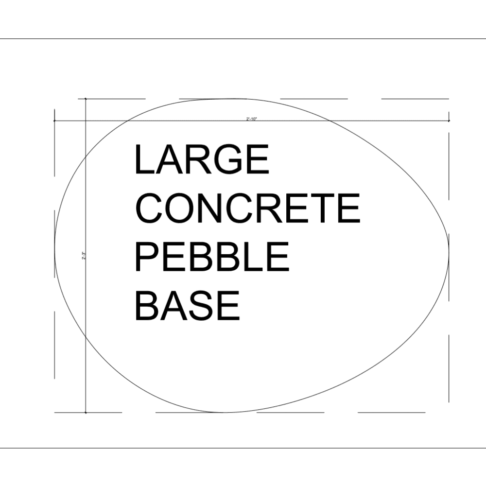 Fiberglass Pebble Garden Seat Large CAD Layout
