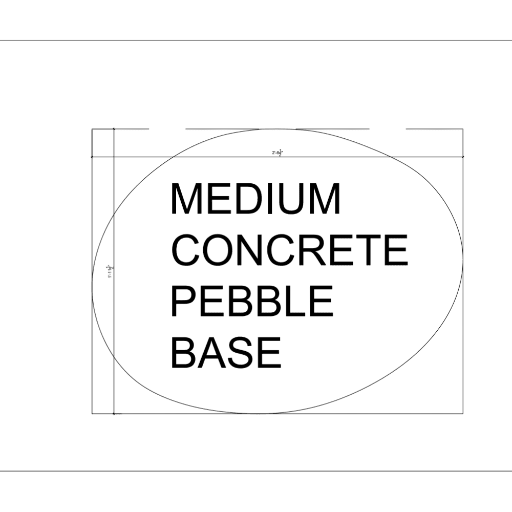 Fiberglass Pebble Garden Seat Medium CAD Layout