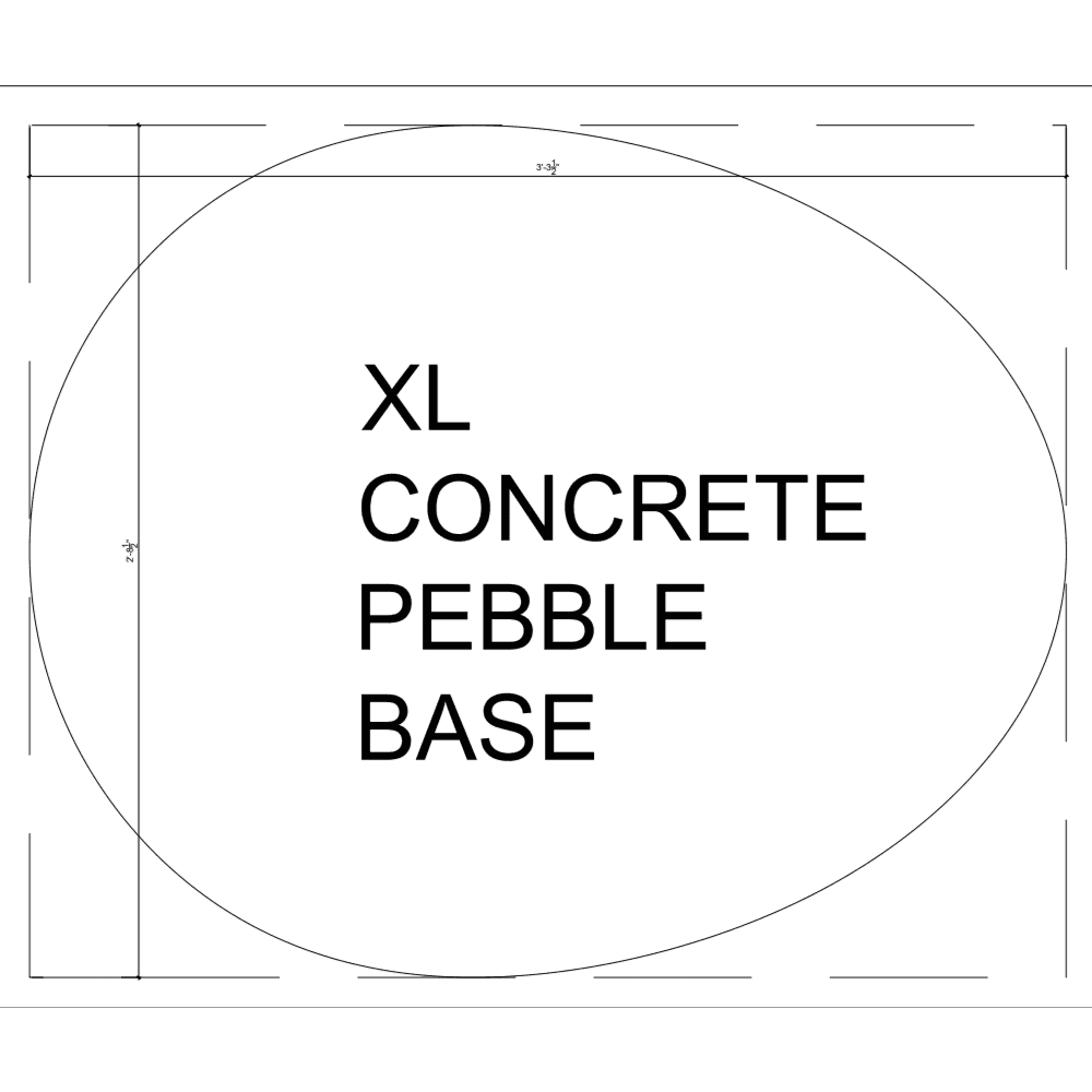 Fiberglass Pebble Garden Seat XL CAD Layout
