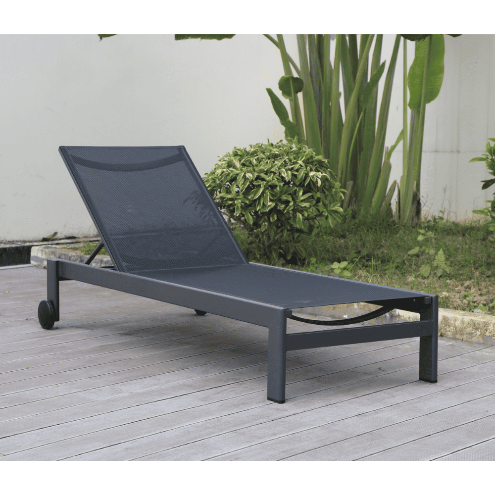 Malibu Aluminum Outdoor Armless Sling Chaise Lounge