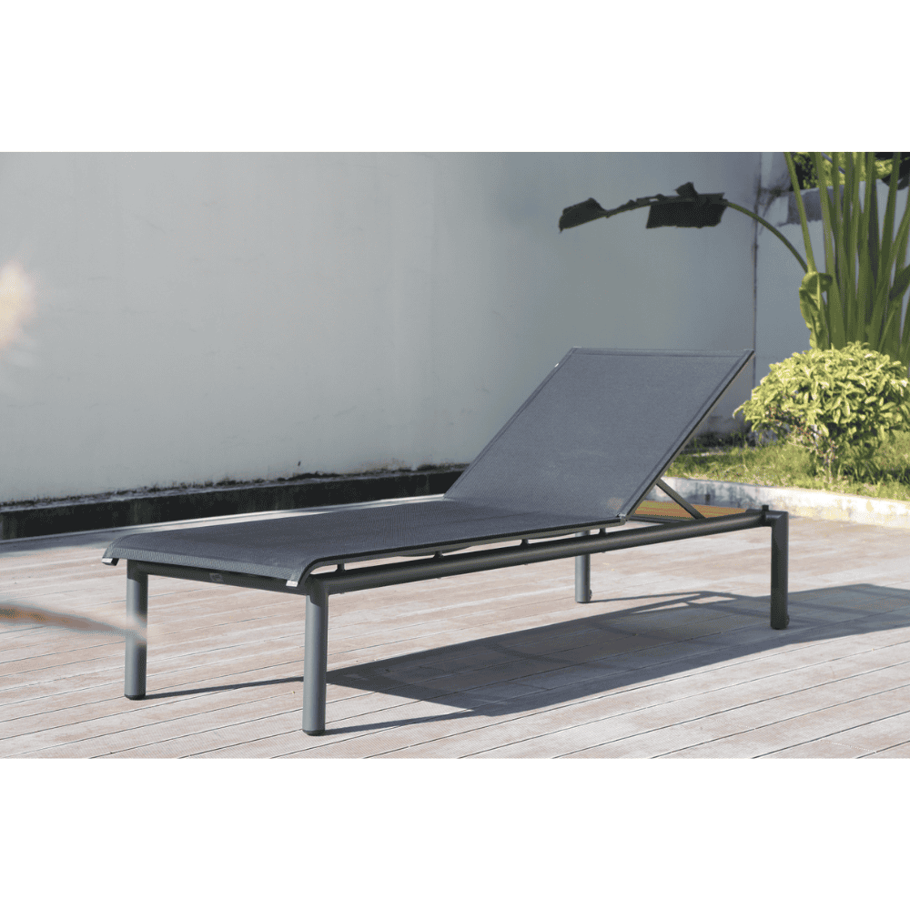 Malibu Aluminum Outdoor Armless Sling Chaise Lounge