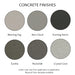 Concrete finish swatches