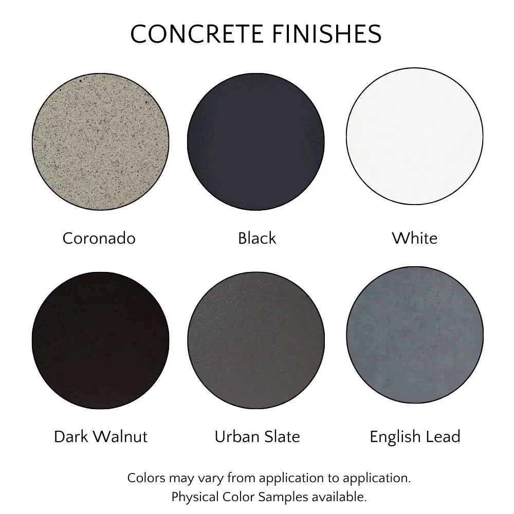 Aspen Rectangle Concrete Planter concrete finish swatches