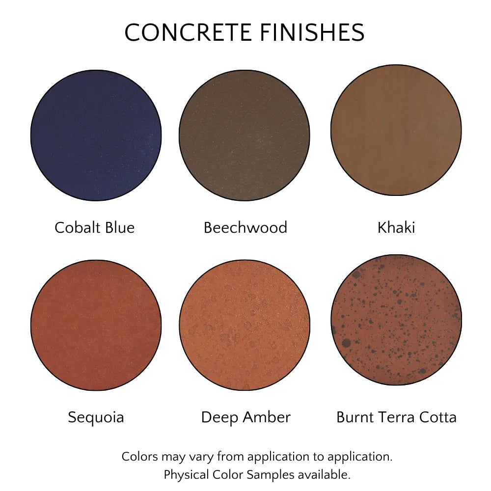 Aspen Rectangle Concrete Planter concrete finish swatches