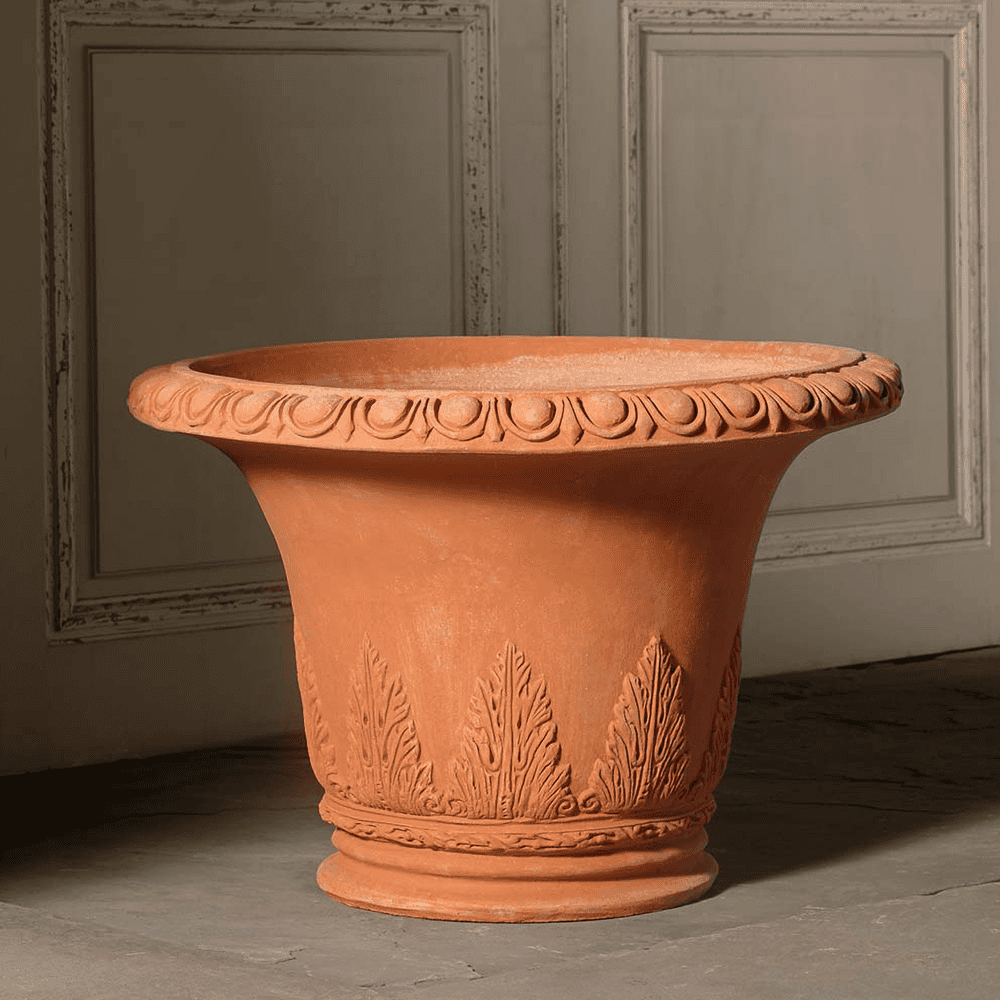 Italian Terracotta Acanthus Leaf Vase