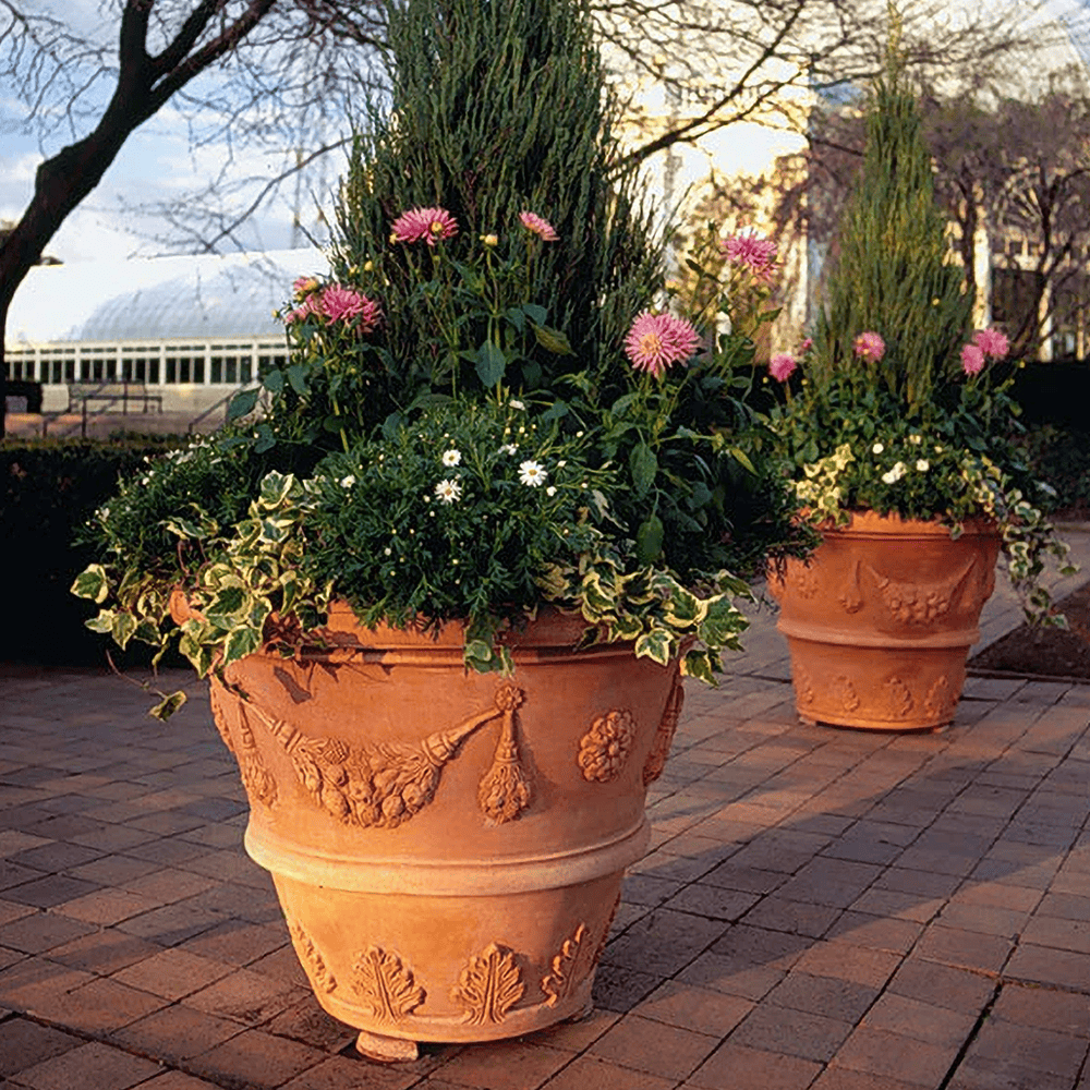 Italian Terracotta Garland Vase