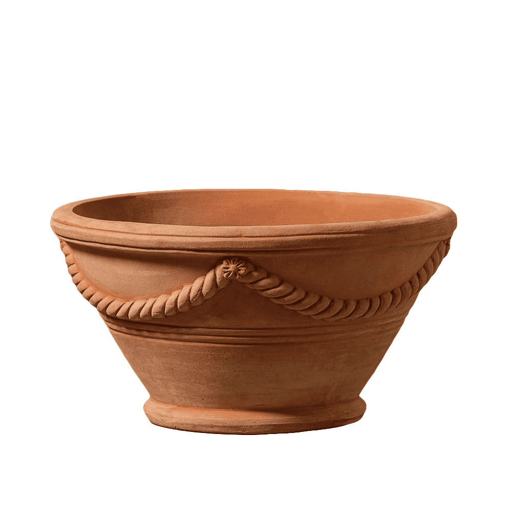 Italian Terracotta Anniversary Pot in white background