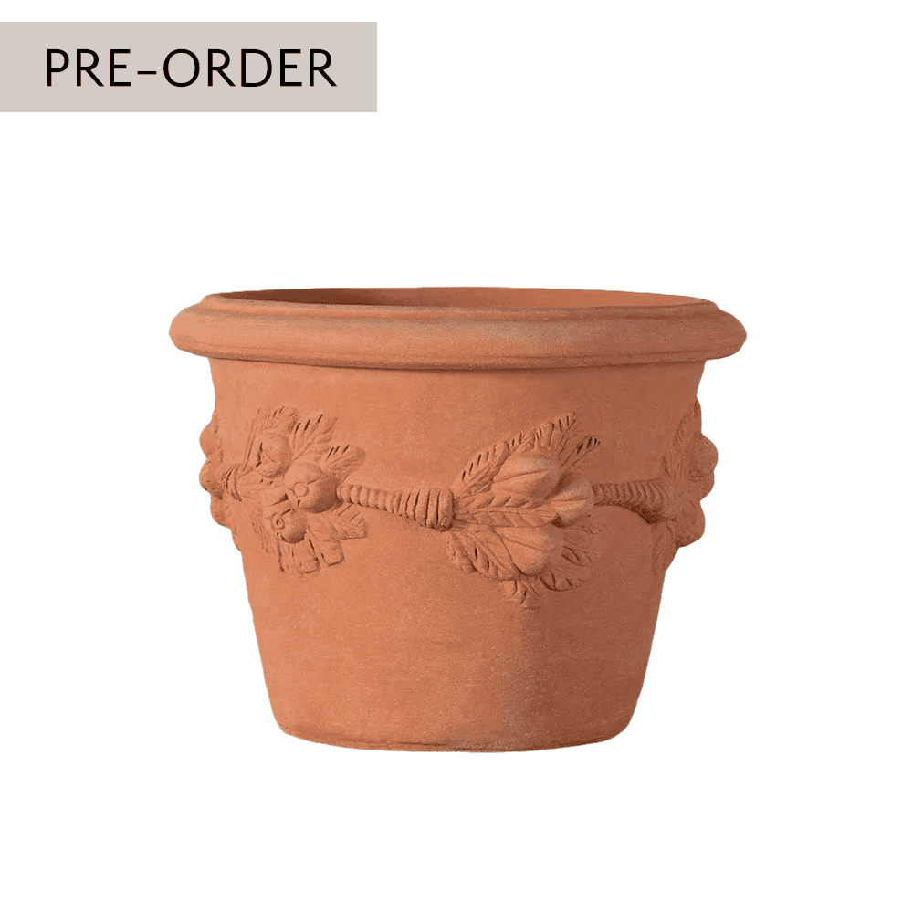 Italian Terracotta Della Robbia Pot