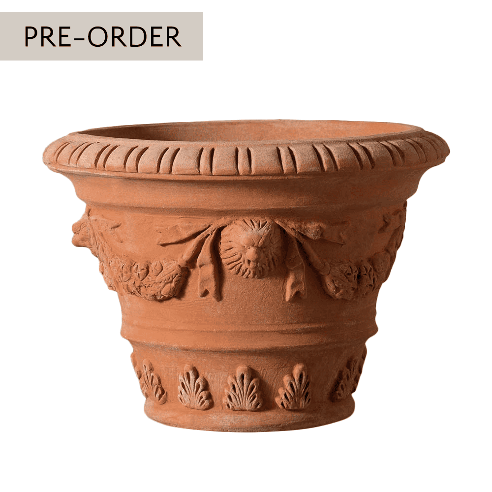 Italian Terracotta Lion's Head Pot