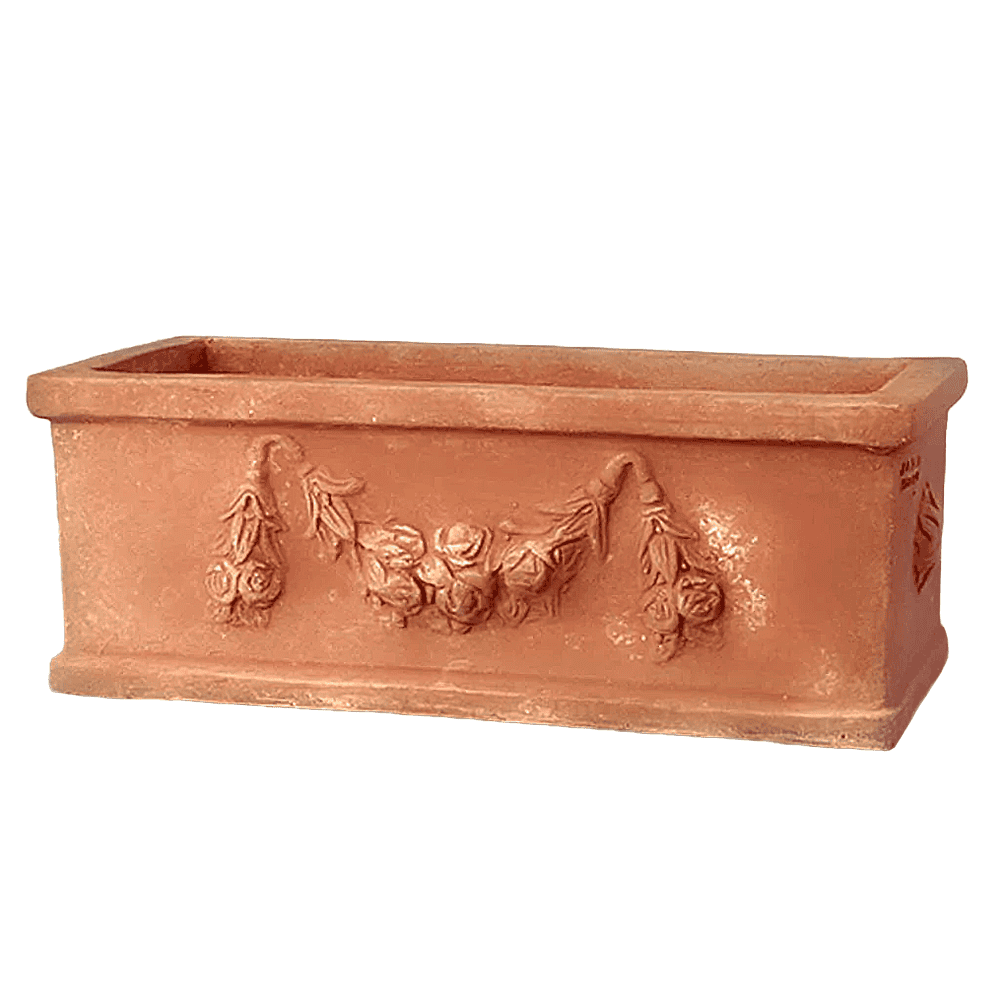 Italian Terracotta Small Garland Flower Box