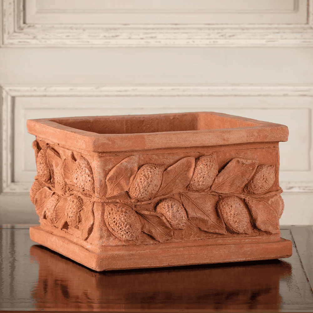 Italian Terracotta Square Lemon Box