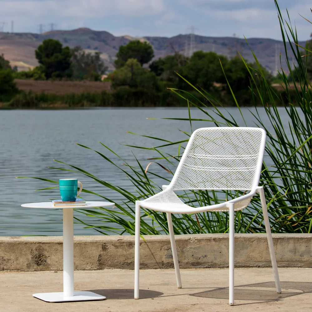 Como Steel Outdoor Armless Stackable Dining Chair