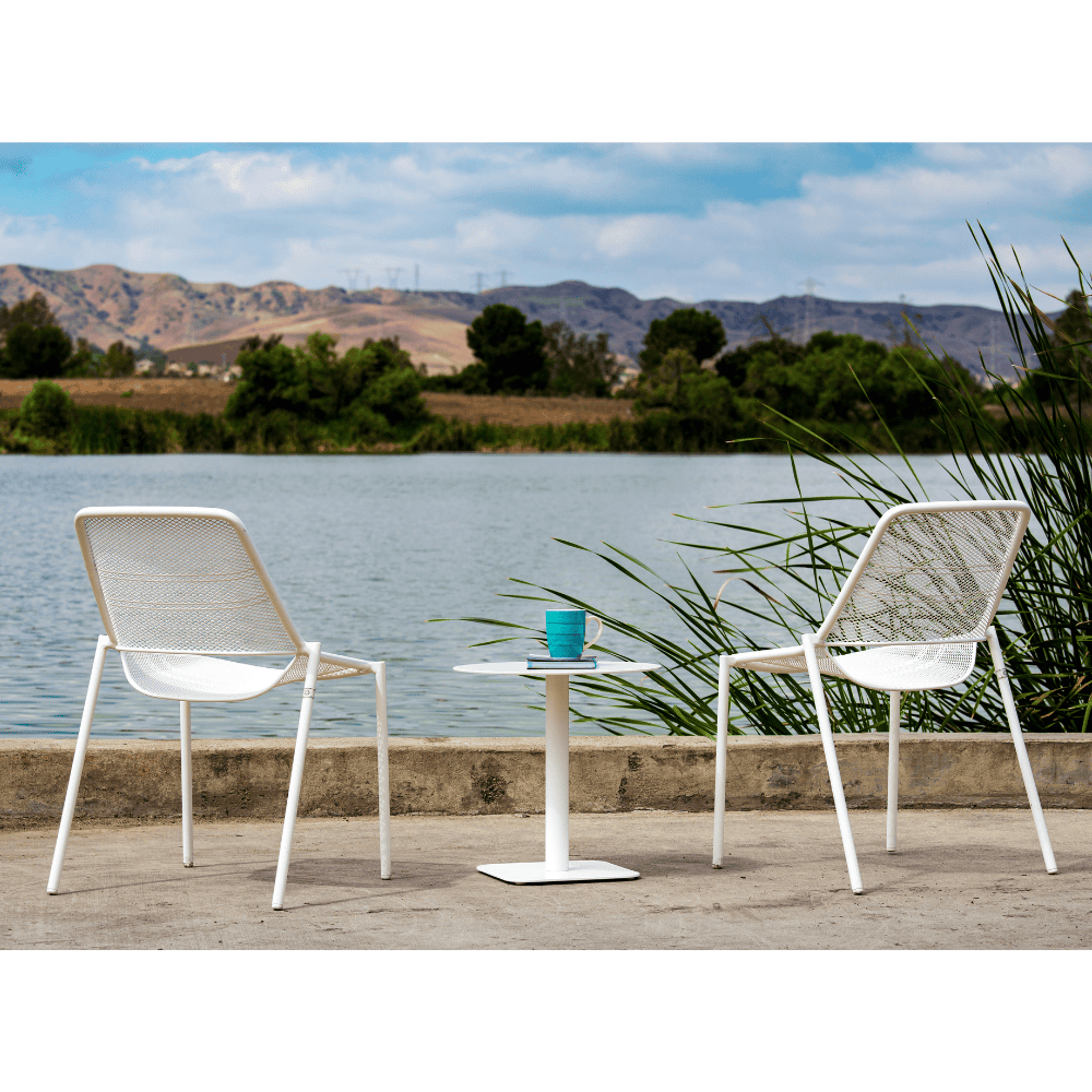 Como Steel Outdoor Armless Stackable Dining Chair