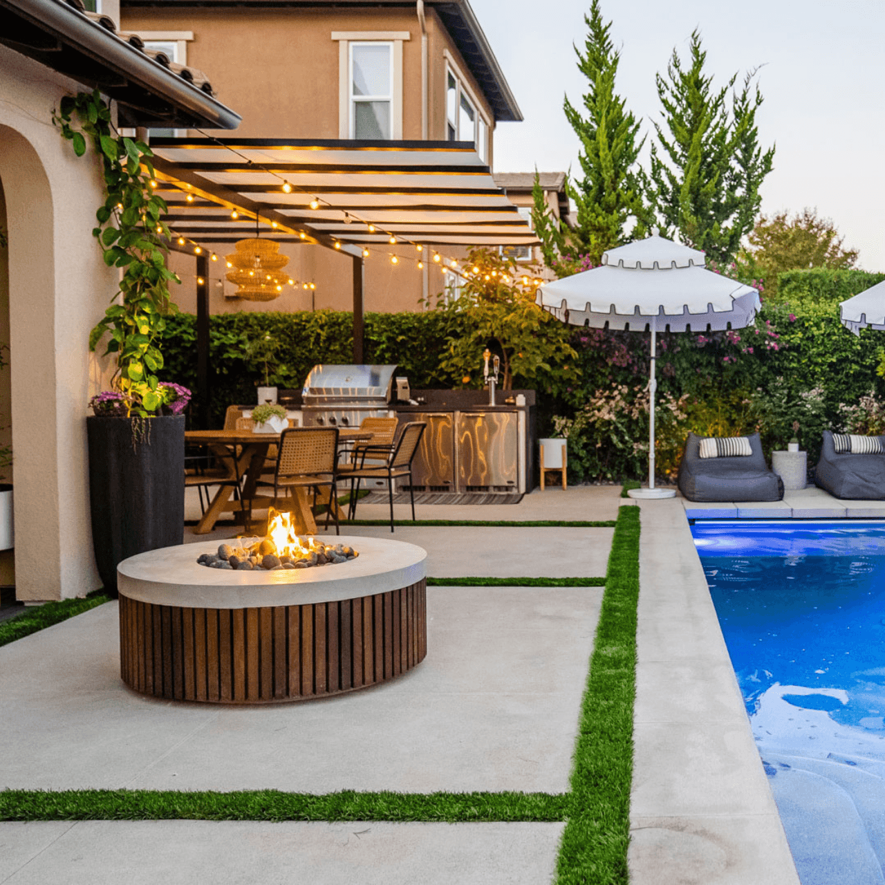 Hampton Outdoor Fire Table | Concrete Fire Pit — Boxhill & Co., LLC