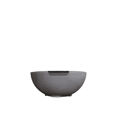 Grey outdoor round concrete fire water bowl