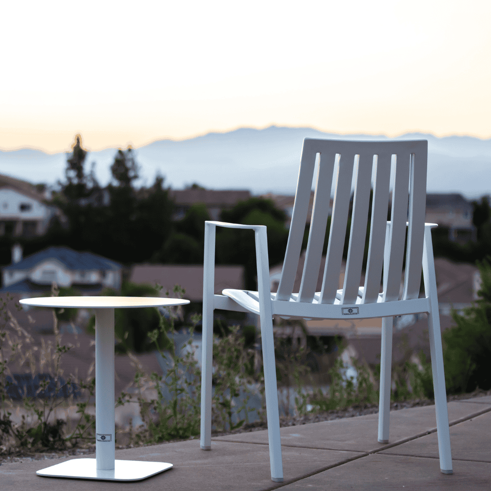 Sorrento Aluminum Outdoor Stackable Dining Armchair | Set of 4