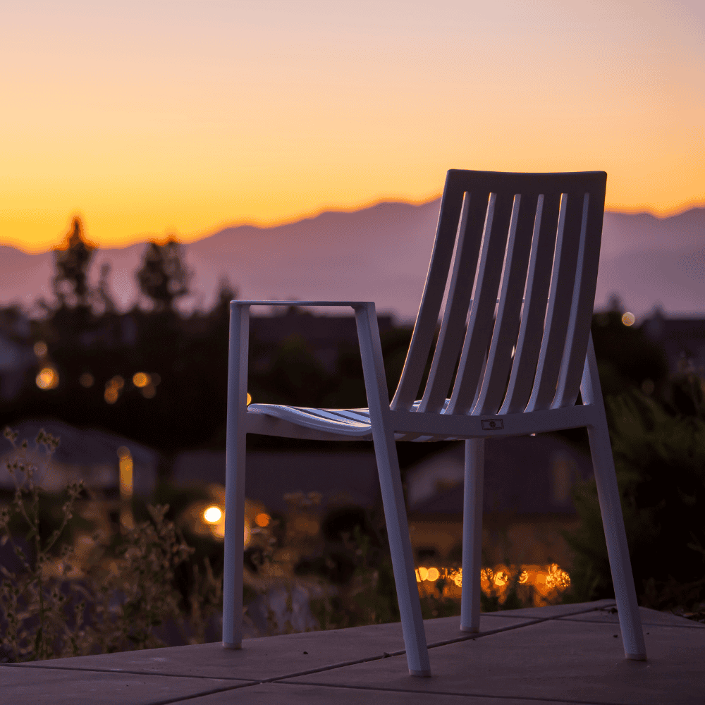 Sorrento Aluminum Outdoor Stackable Dining Armchair | Set of 4